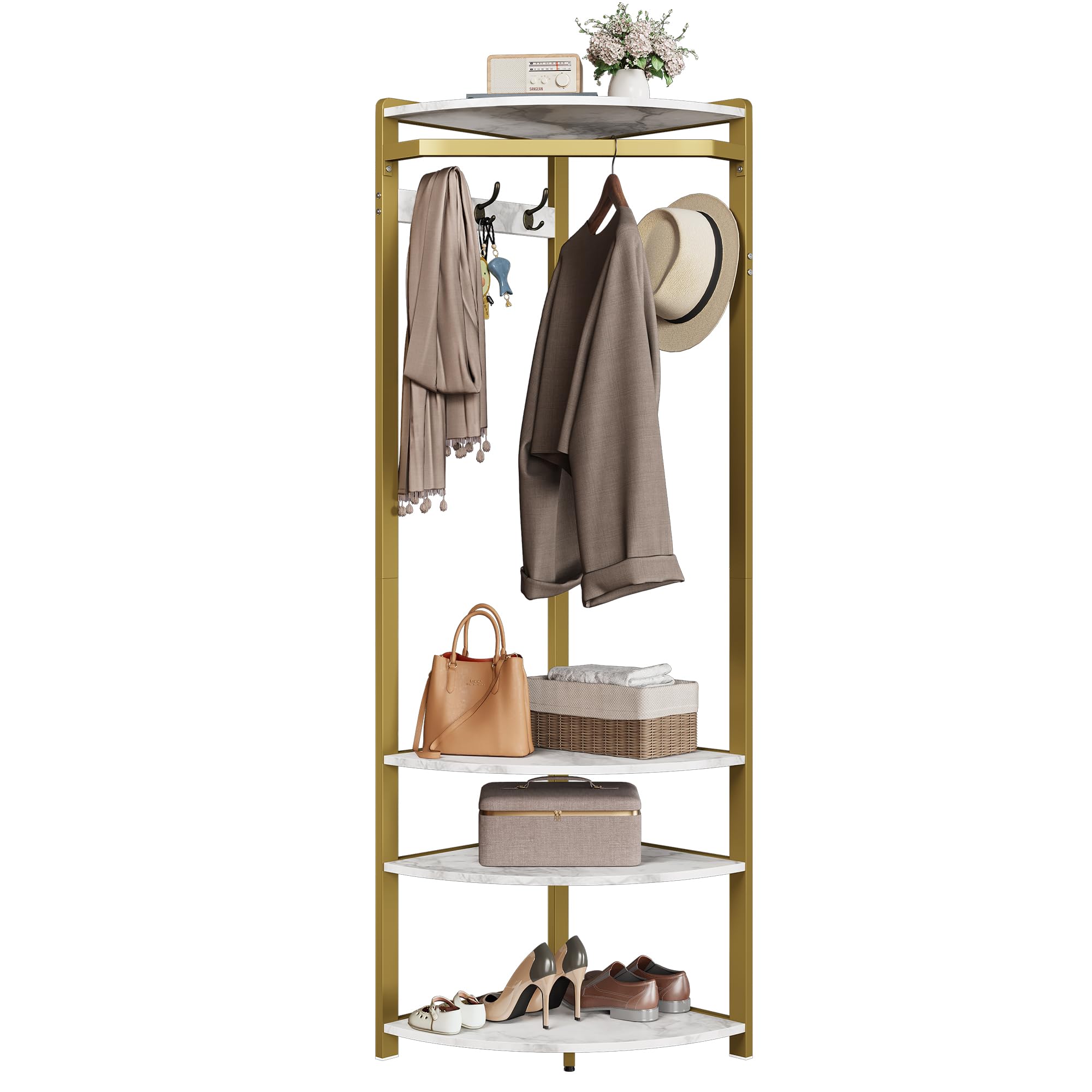 Amazon.com: MOVECOM Coat Rack with Shoe Storage, Hall Tree
